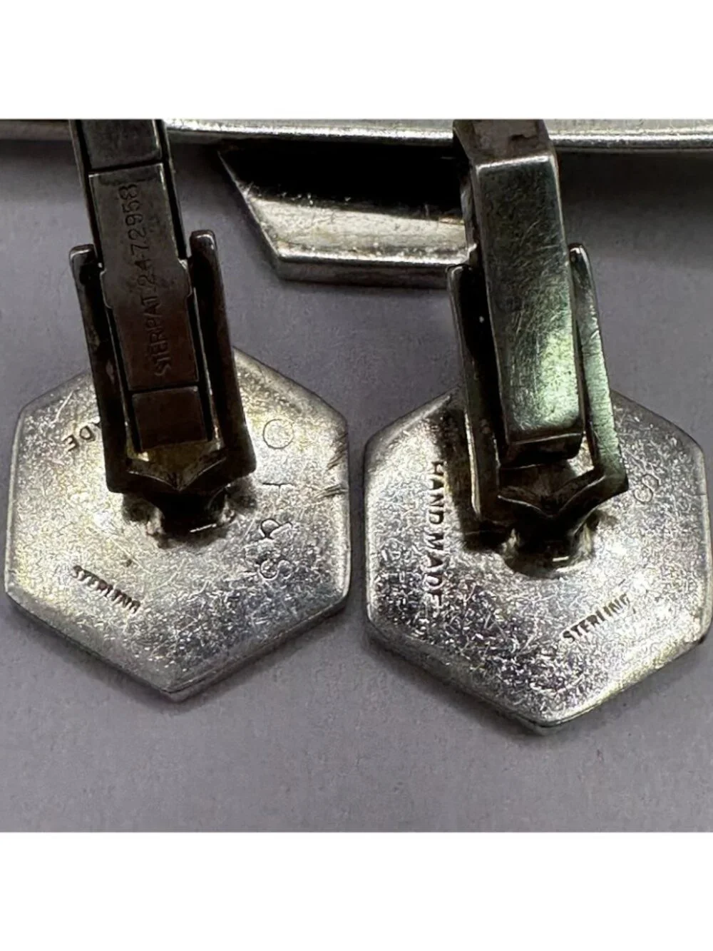 Fenwick & Sailors Shamrock Hexagonal Cufflinks + Tie Clip Sterling Silver Set